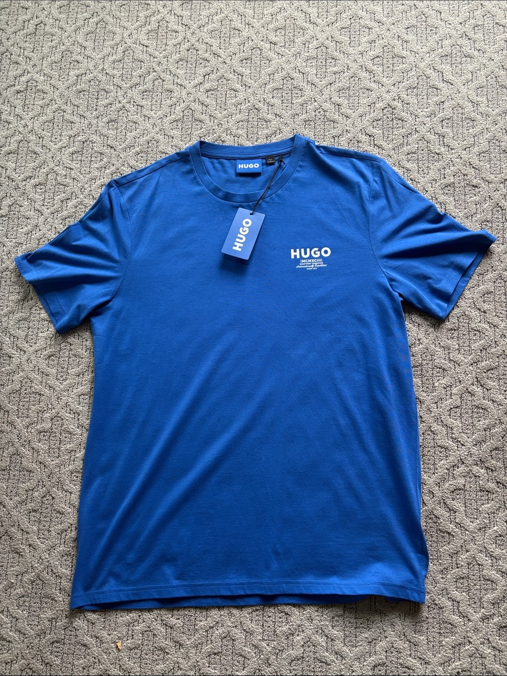 HUGO Royal Blue Logo Crew Neck Tee